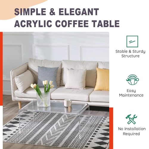 Acrylic Clear Rectangle Coffee Table W76945