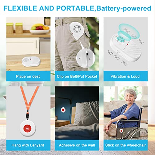 Wireless Caregiver Pager Call Button Emergency Alert System Waterproof Call Bell K1821