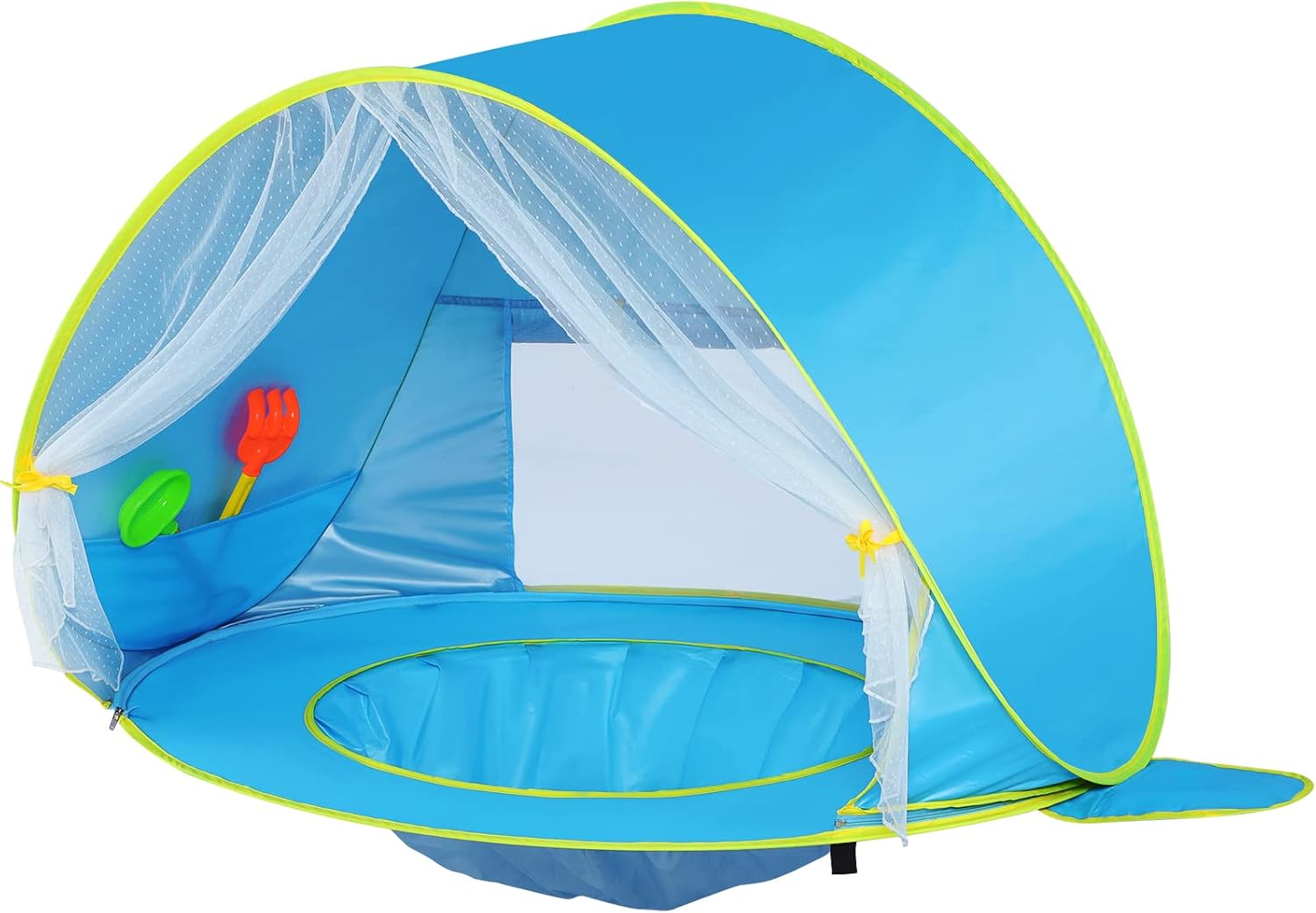 Baby Beach Tent Sun Shelter UPF50+ Pop Up Shade Pool (Front Mesh Blue) H689