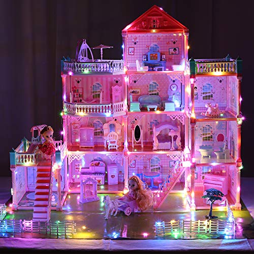 Large Dollhouse with Lights Furniture & Accessories X674