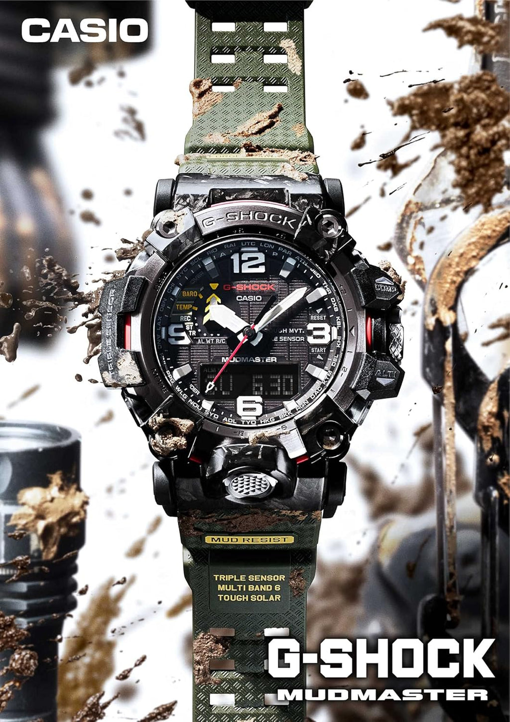 G-Shock Carbon MUDMASTER Radio Solar Triple Sensor Watch A4106