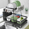 2 Tier Stainless Steel Dish Drying Rack with Drain Board B913