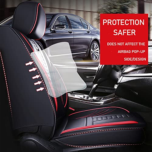 Black Leather 5 Car Seat Covers E252
