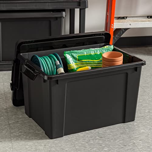 5 Gallon Lockable Storage Bins with Lids, 6 Pack - Black H330