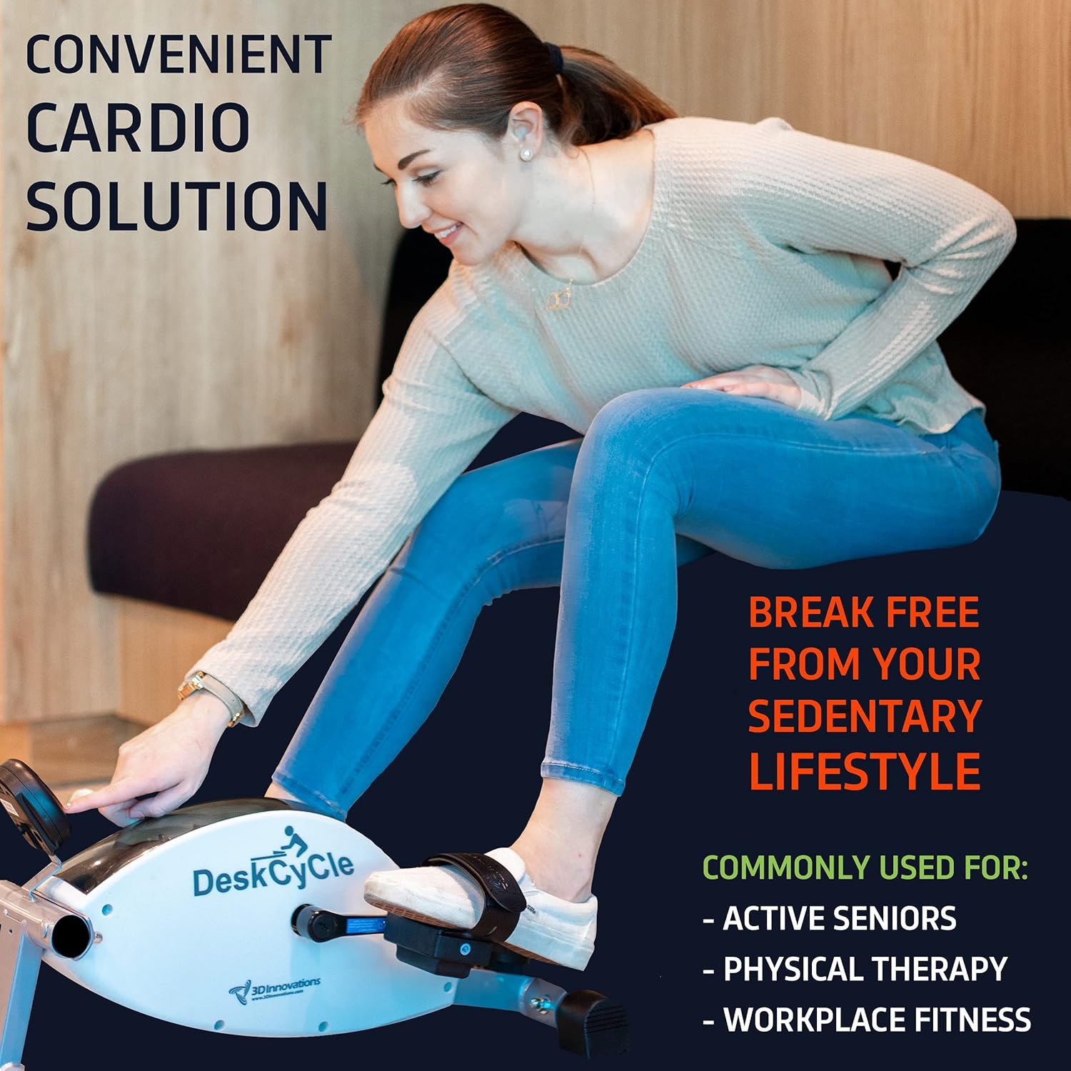 Under Desk Bike Pedal Exerciser with LCD Display O9039