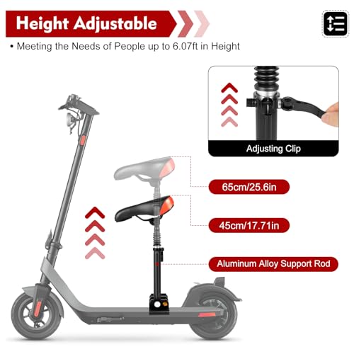 Adjustable Electric Scooter Seat 10.23 * 6.29inch Aluminum Rod K6216