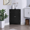 Black Corner Storage Cabinet with 2 Doors F7656