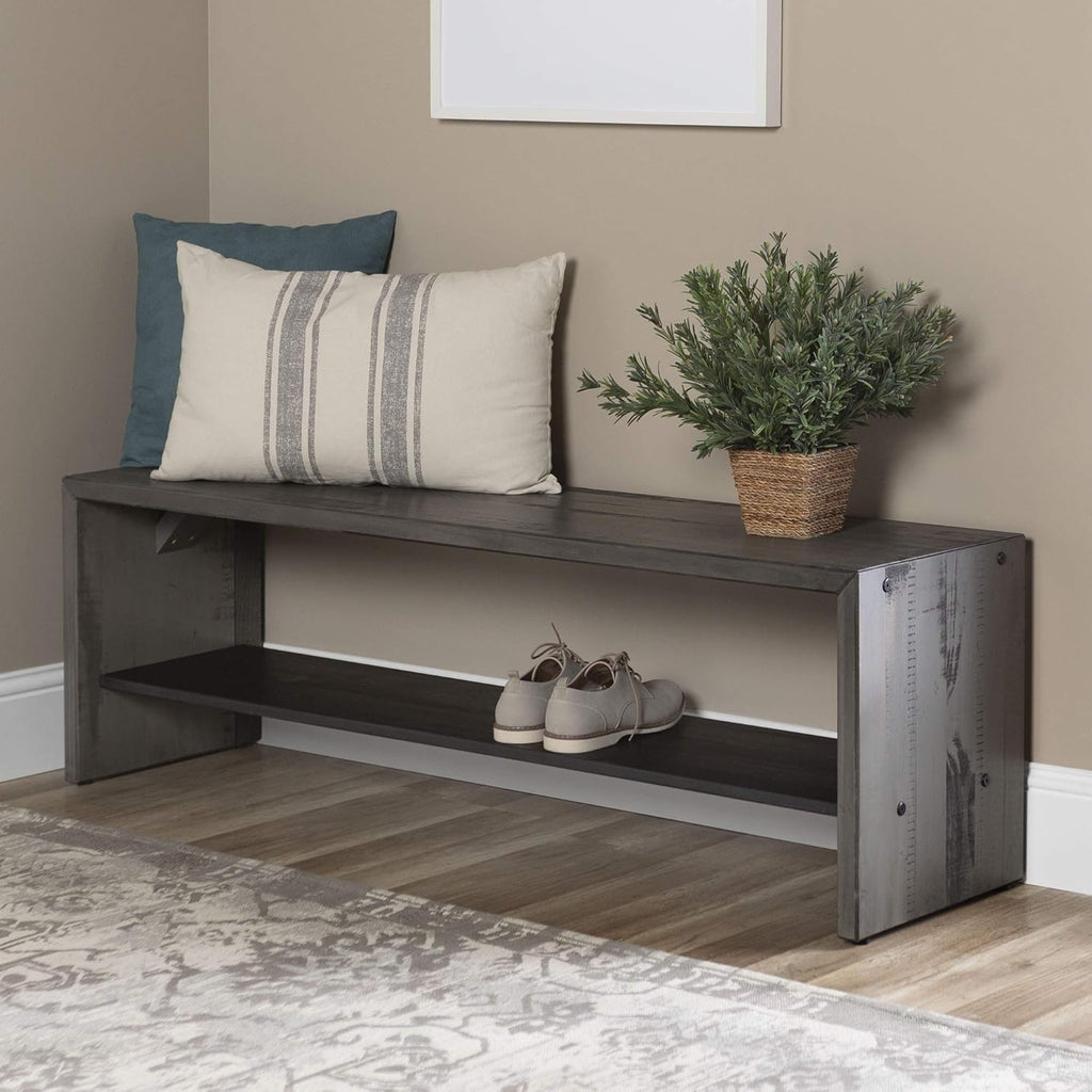 60 Inch Grey Solid Wood TV Stand Q3359