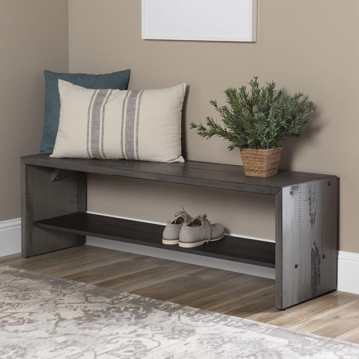 60 Inch Grey Solid Wood TV Stand Q3359