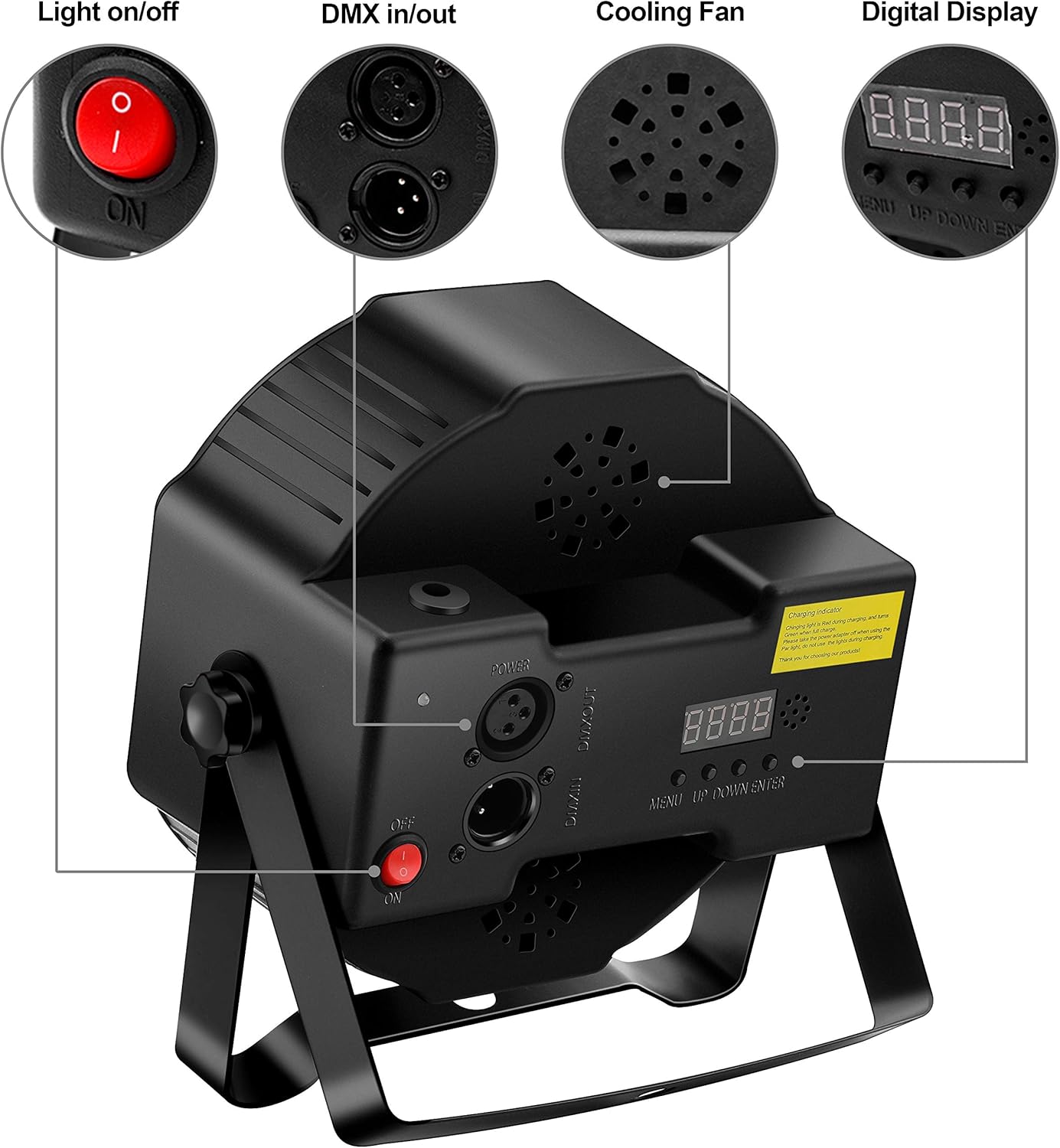 4 Pack Rechargeable Battery Powered RGB LED Uplights N836