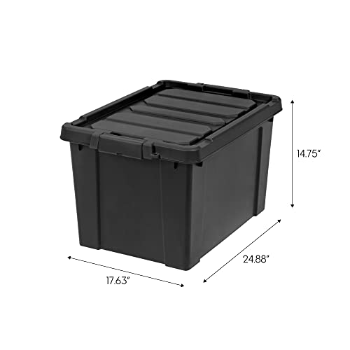 5 Gallon Lockable Storage Bins with Lids, 6 Pack - Black H330