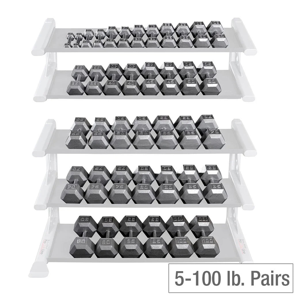 Cast Iron Hex Dumbbell Sets 80-100 lb. Pairs Z4165
