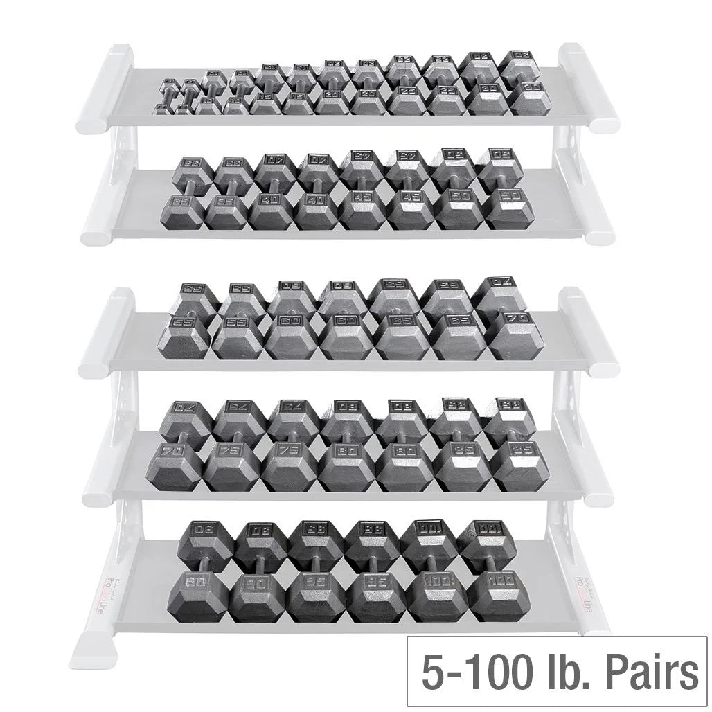 Cast Iron Hex Dumbbell Sets 80-100 lb. Pairs Z4165