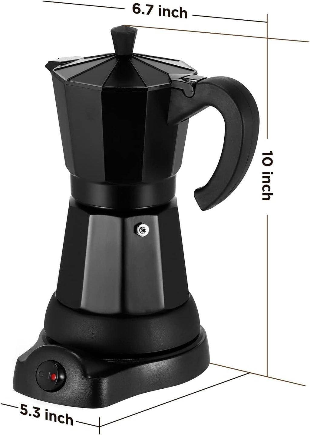 6 Cup Aluminum Electric Mocha Pot O7258