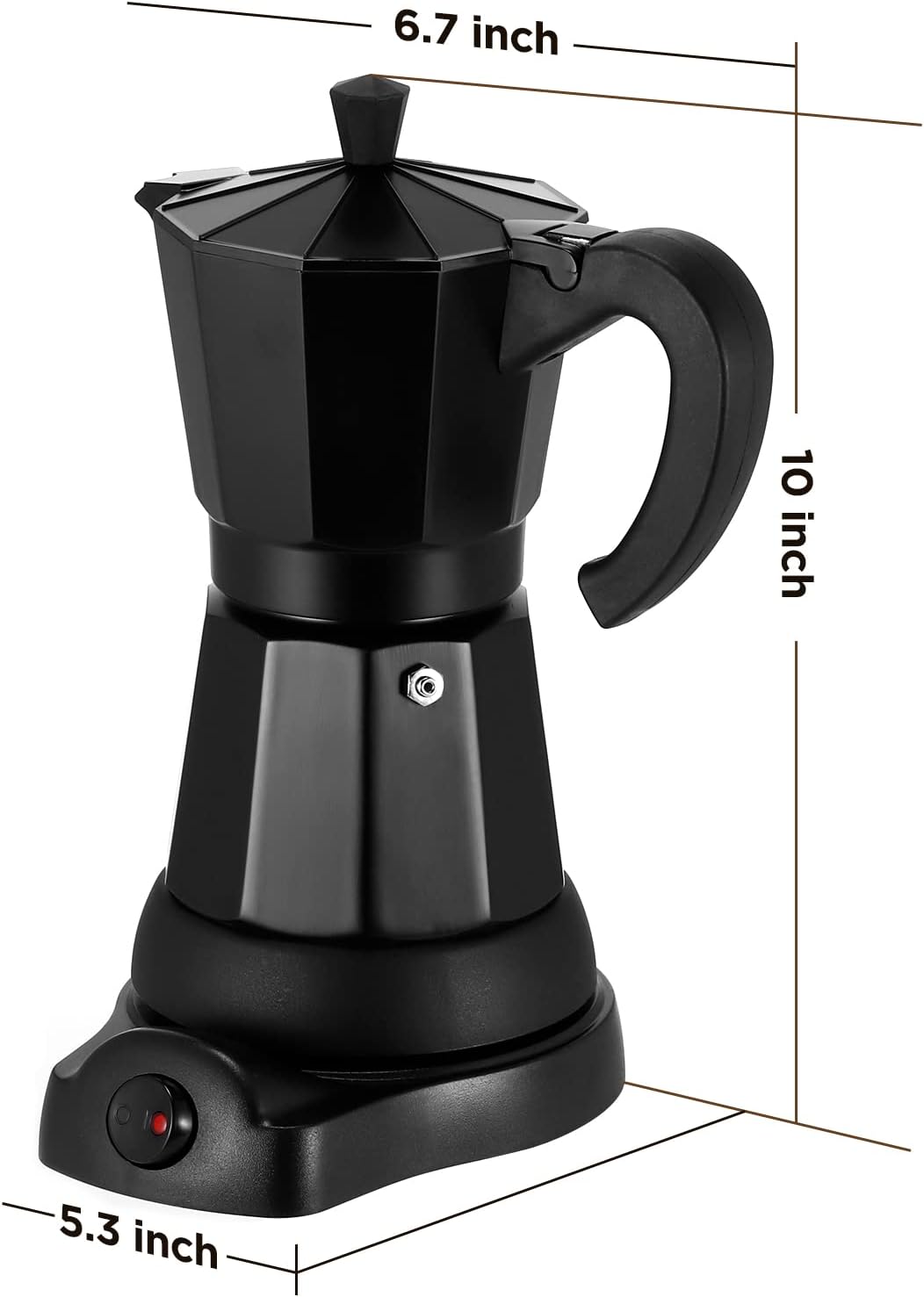 6 Cup Aluminum Electric Mocha Pot O7258