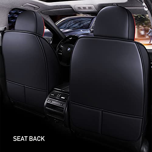 Black Leather 5 Car Seat Covers E252