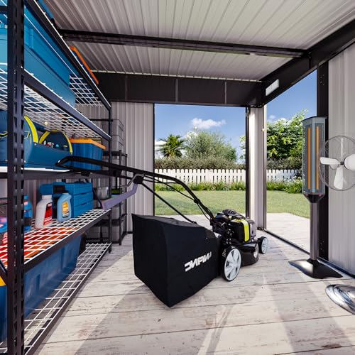 Black Galvanized Steel Triple Doors Lean to Shed I117452