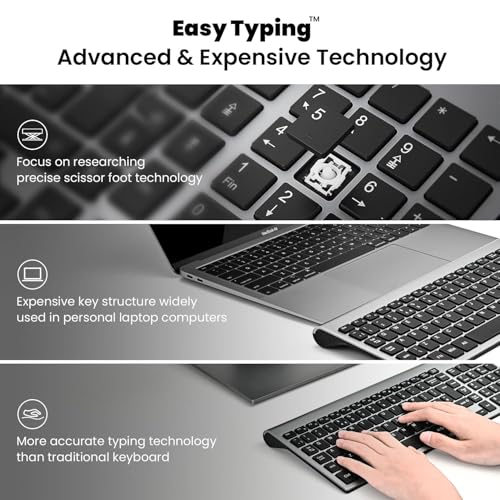 Grey Wireless Compact Full Size Keyboard Q28740