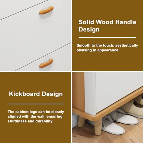 3 Drawer Maple Wood Shoe Cabinet A388292