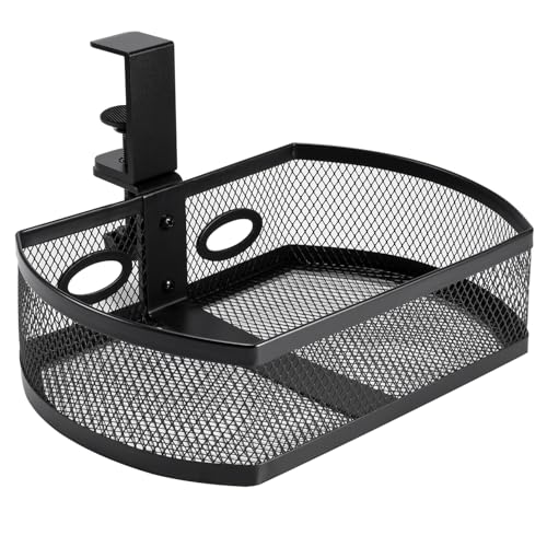 Square-Black Alloy Steel Under Desk Drawer Organizer E606