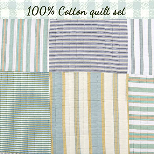 100% Cotton Reversible Patchwork Quilt Bedding Set Queen-3 Piece R7679