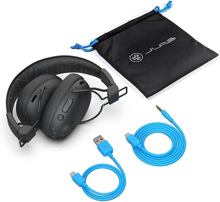 Black Bluetooth Wireless Over-Ear Headphones with Active Noise Cancellation X464