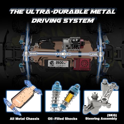 Mini 1:8 RC Car, Remote Control Truck 4X4 Waterproof 2.4GHZ Off Road with 3S Battery E5781
