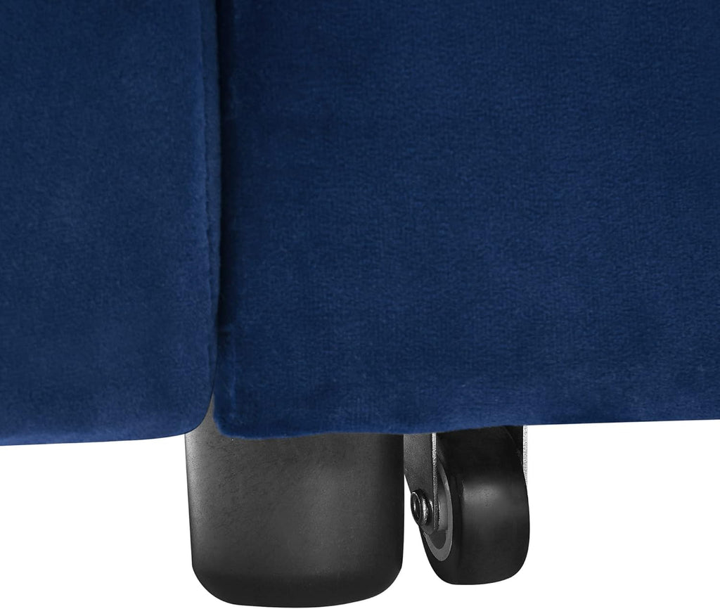 Blue Velvet 2 Seater Convertible Sofa Bed D206