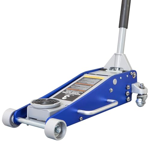 1.5 Ton Aluminum and Steel Hydraulic Low Profile Floor Jack with Dual Piston Quick Lift Pump, 3,000 lb Capacity P19232