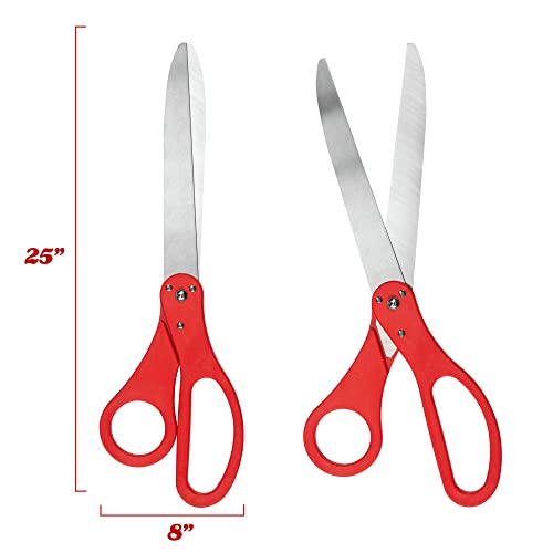 25" Giant Scissors with Gold Satin Ribbon, Banner, Bows, Balloons Y362