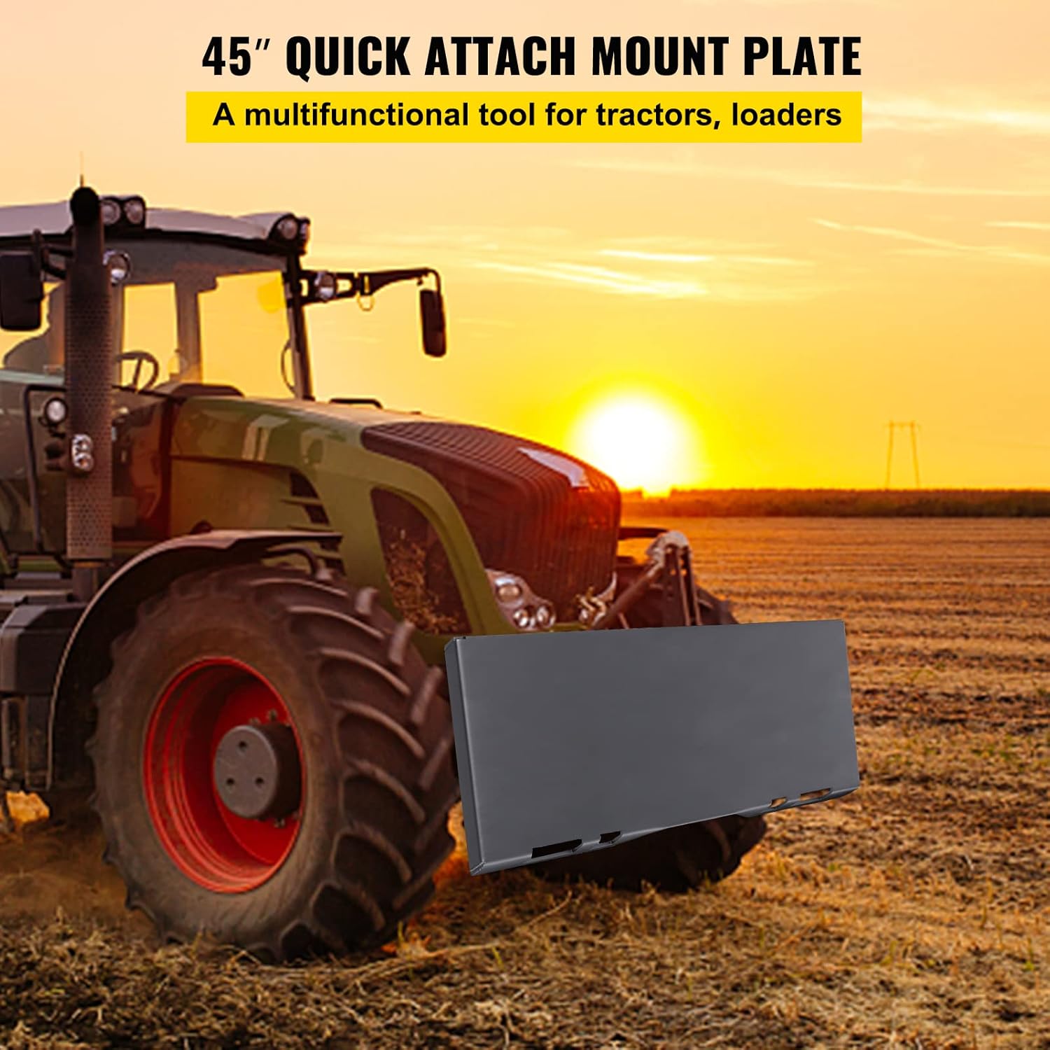 Skid Steer Mount Plate Steel Quick Attachment Loader Plate with 3 Welding Rods (1/2") L3270