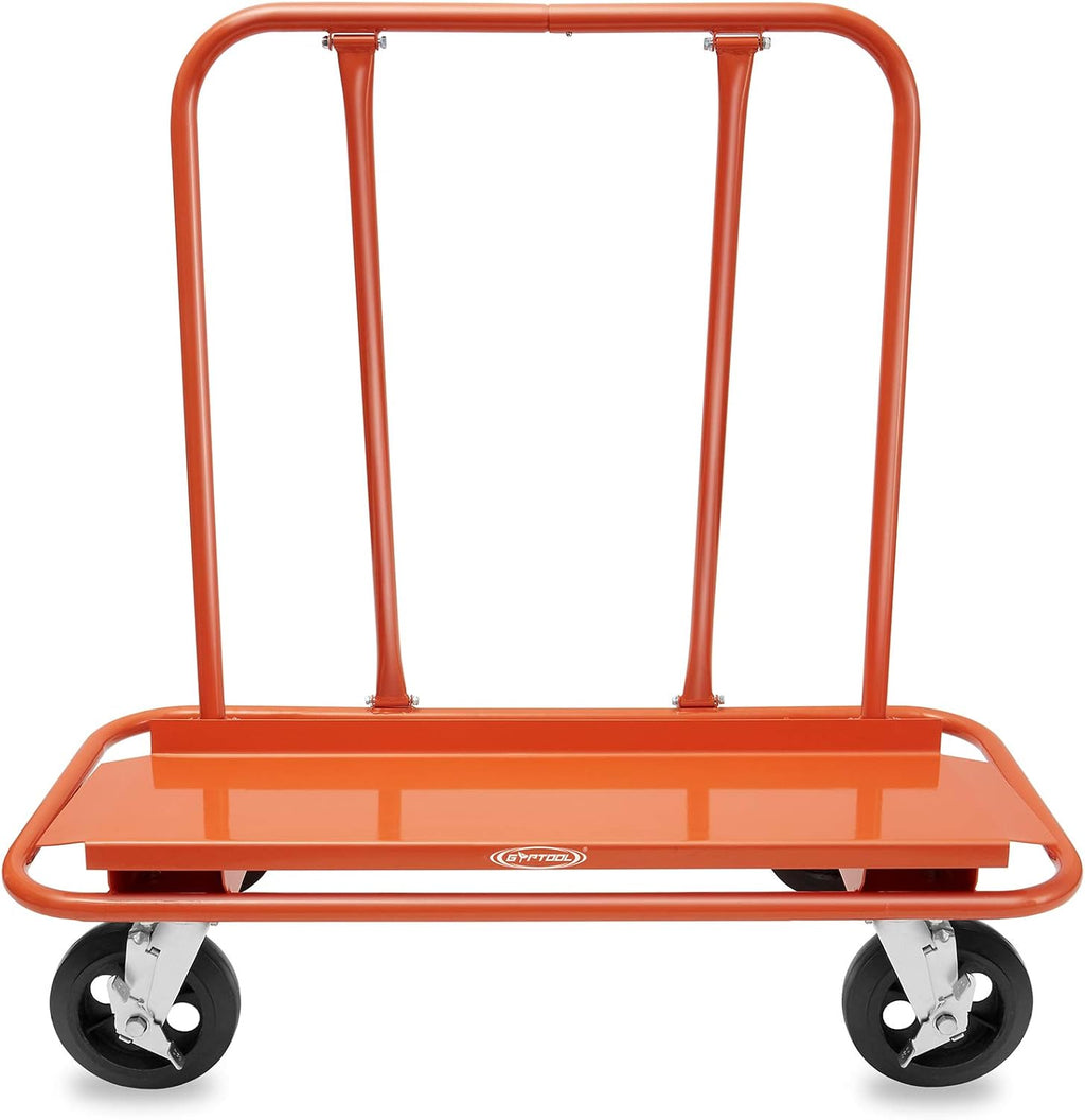 Heavy Duty Drywall Sheet Cart with 4 Swivel Wheels - Orange B68358