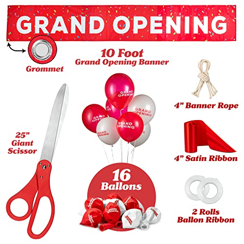 25" Giant Scissors with Gold Satin Ribbon, Banner, Bows, Balloons Y362