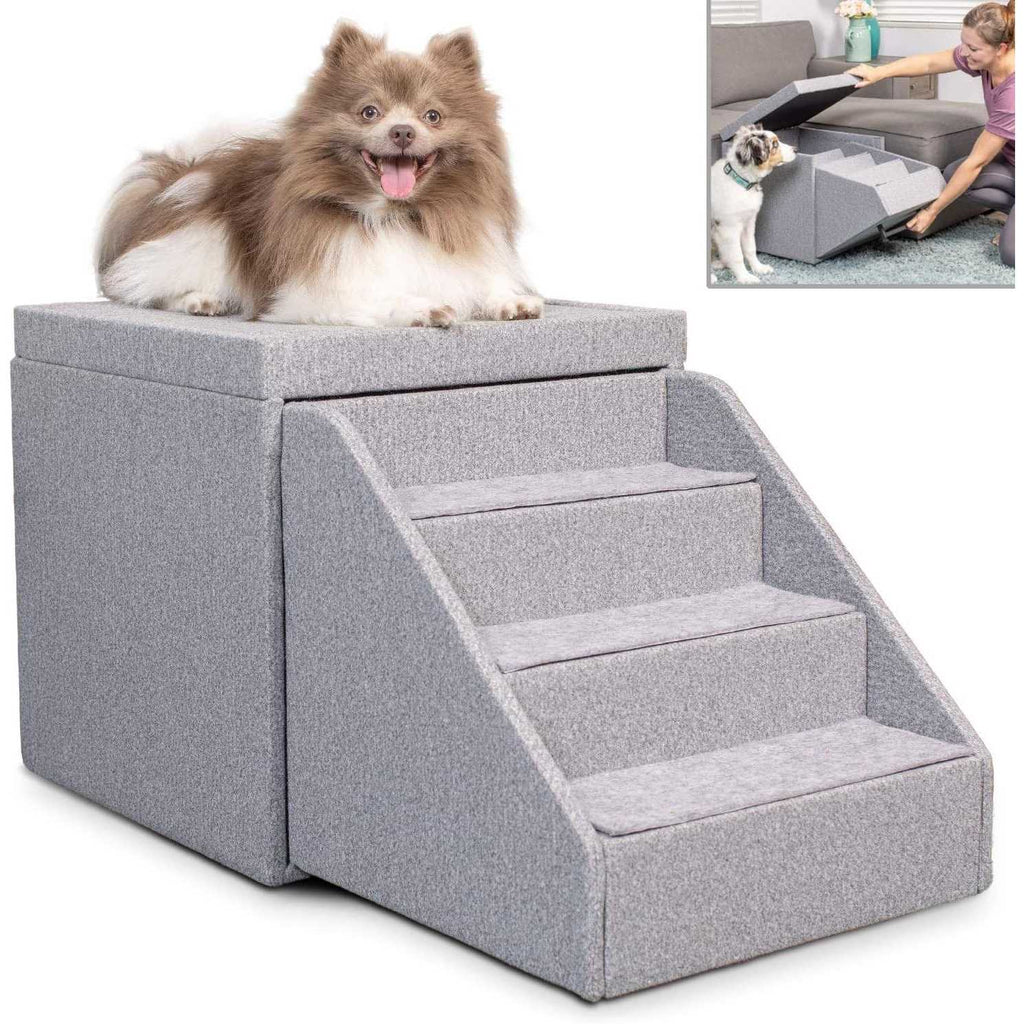 Pet Stairs Foldaway Cat Dog Steps Ottoman Dog Toy Basket Storage D380