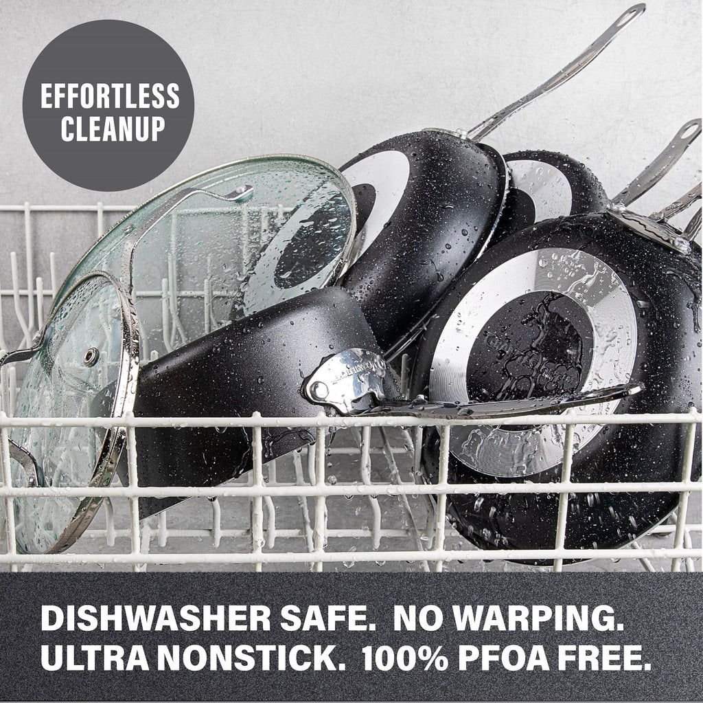 15 Piece Non-stick Black Pots and Pans Cookware Set C323