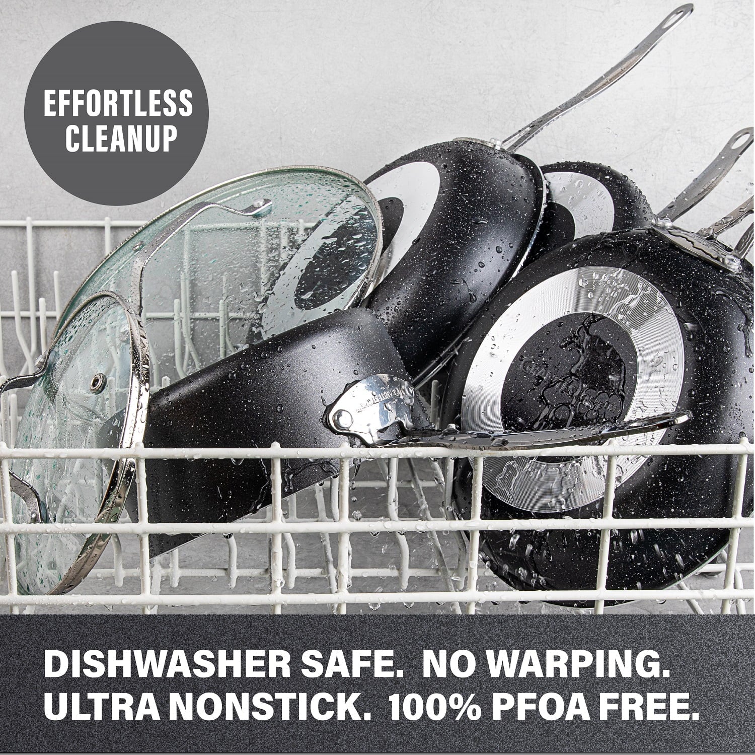 15 Piece Non-stick Black Pots and Pans Cookware Set C323