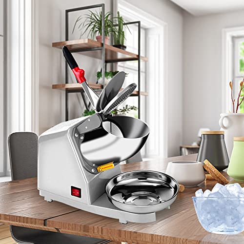 Sliver Electric Ice Crusher Shaver Snow Cone Maker Machine 187lbs/hr Q917713
