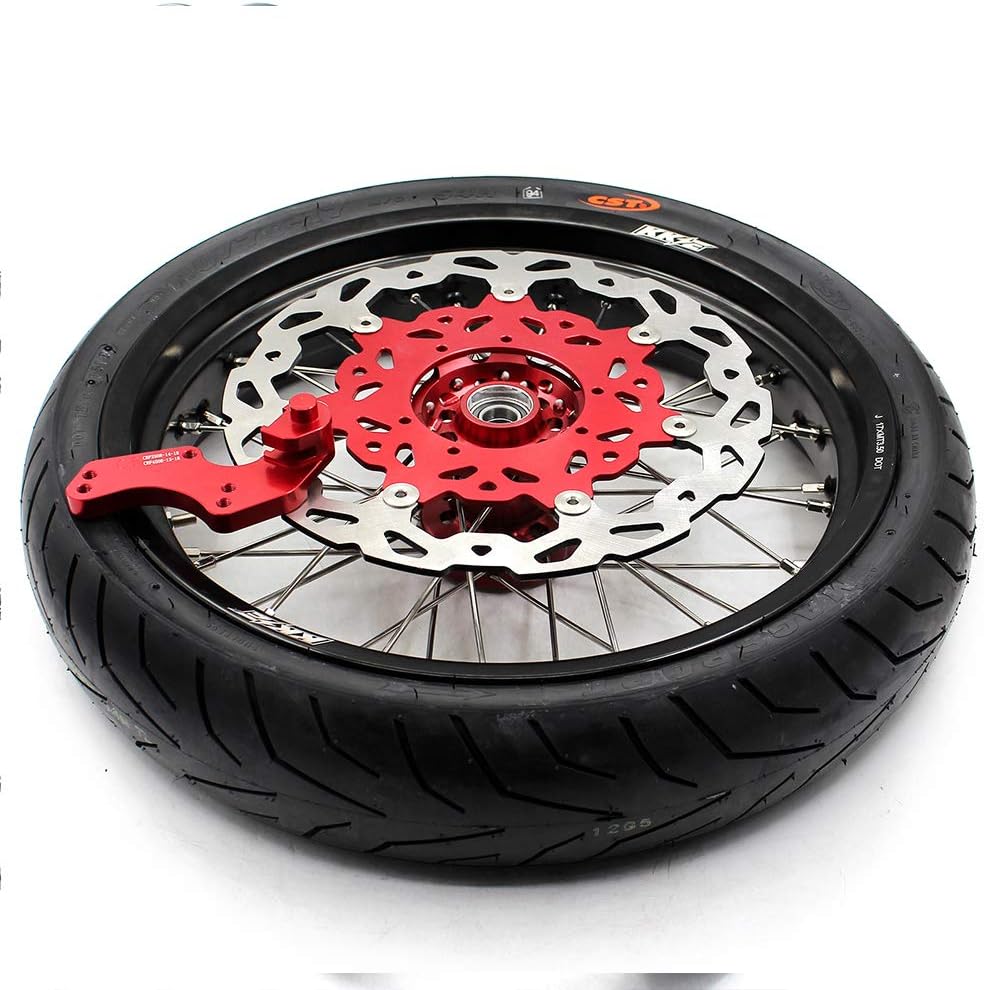 Red Hub Supermoto Wheels with CST Tires U40826