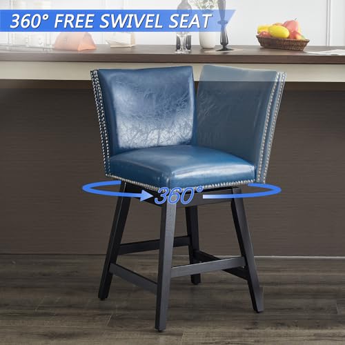 White Upholstered Swivel Bar Stools Set of 2 Z79013