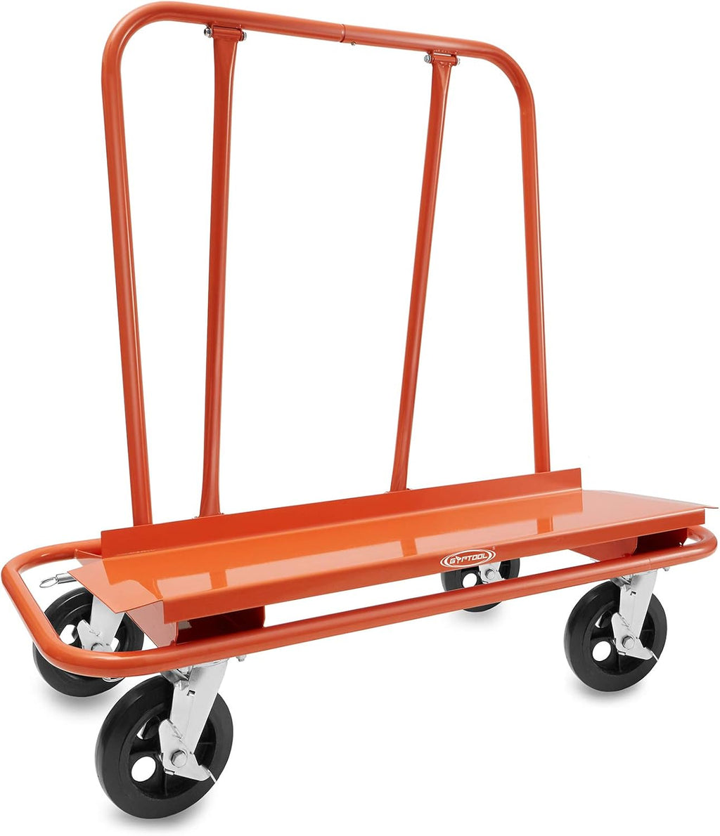Heavy Duty Drywall Sheet Cart with 4 Swivel Wheels - Orange B68358