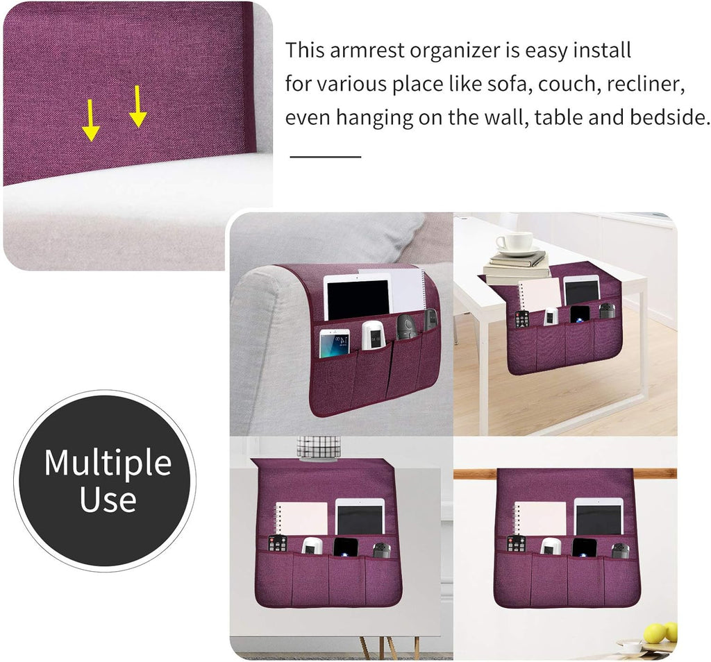 Sofa Armrest Organizer with 6 Pockets F746