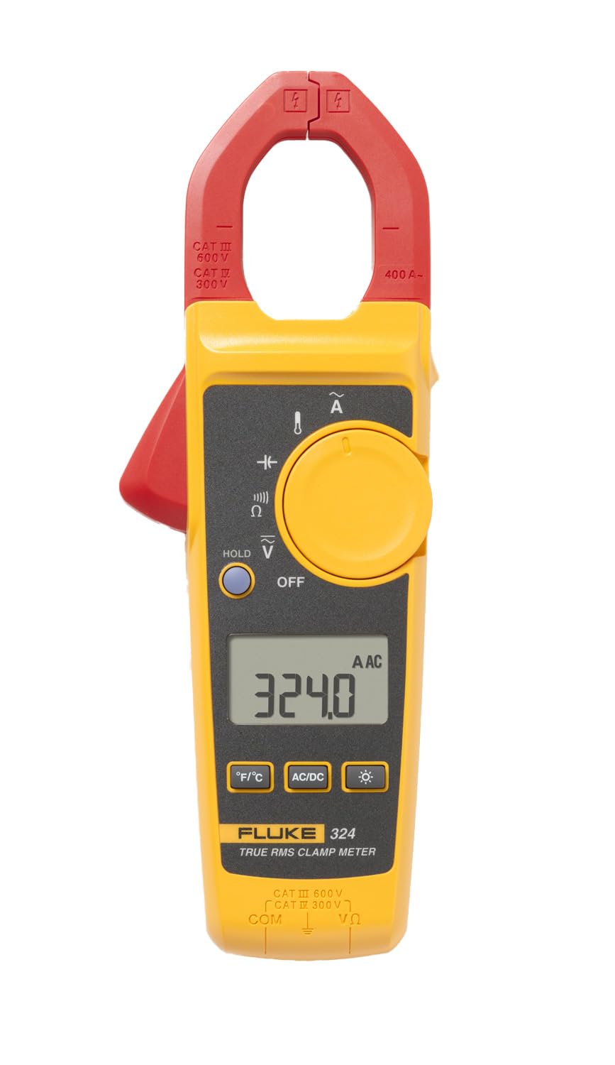 True-RMS Clamp Meter with Temperature & Capacitance, AC Current Up To 400 A, AC/DC Voltage Up to 600 V, Backlit Display, Resistance Up To 4000 Ohms P69475