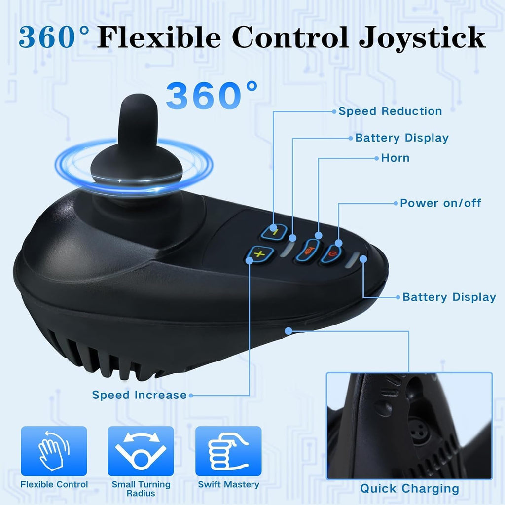 Black Lightweight Foldable Electric Wheelchair D876