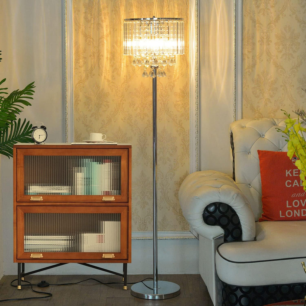 Chrome Crystal 3-Lights Floor Lamp K39674