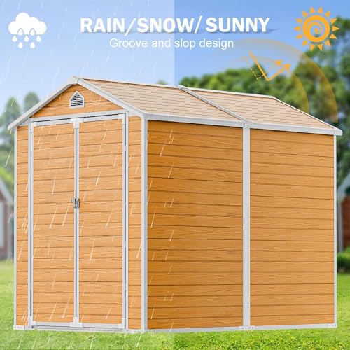 8x6 Feet Resin Storage Shed with Floor, Dove Grey A17685