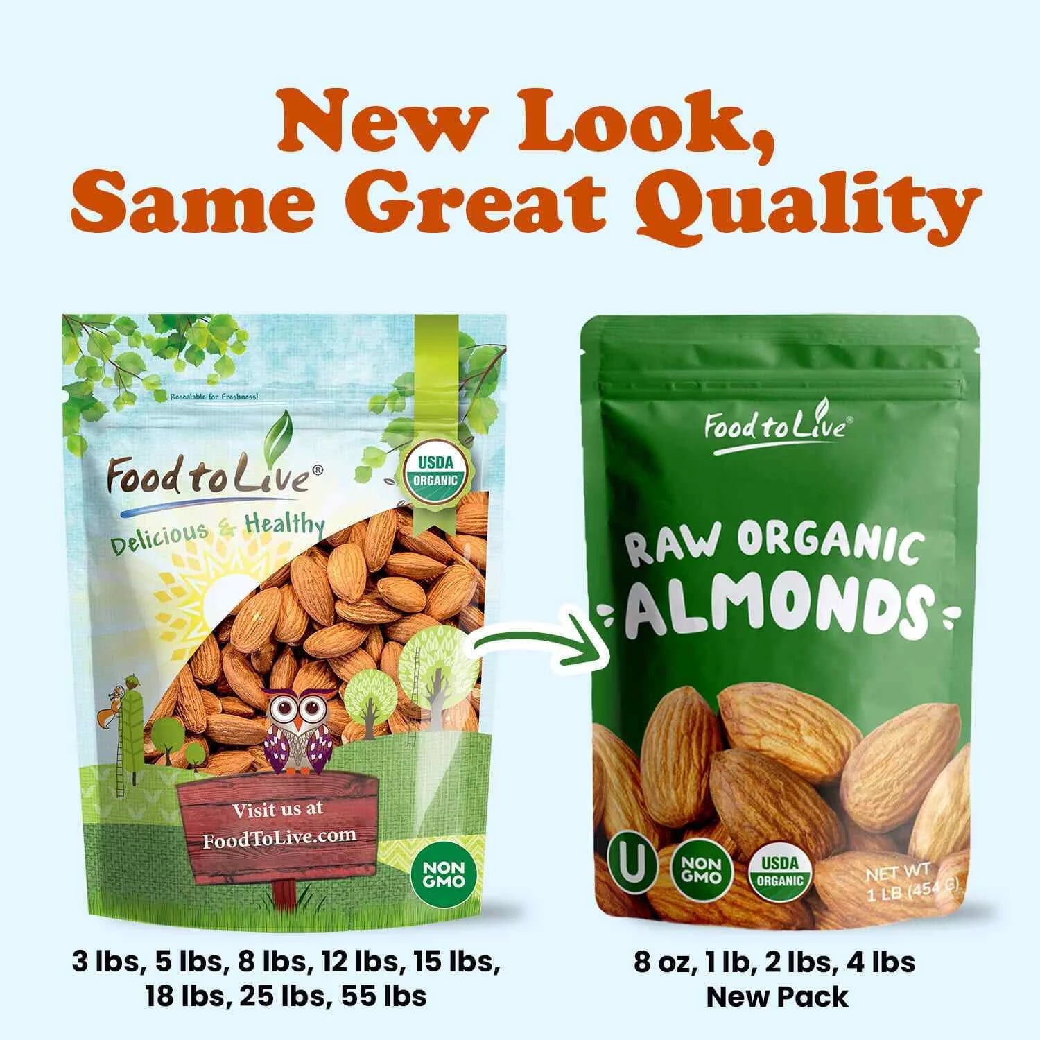 Organic Raw Almonds, 3 Pounds X901619