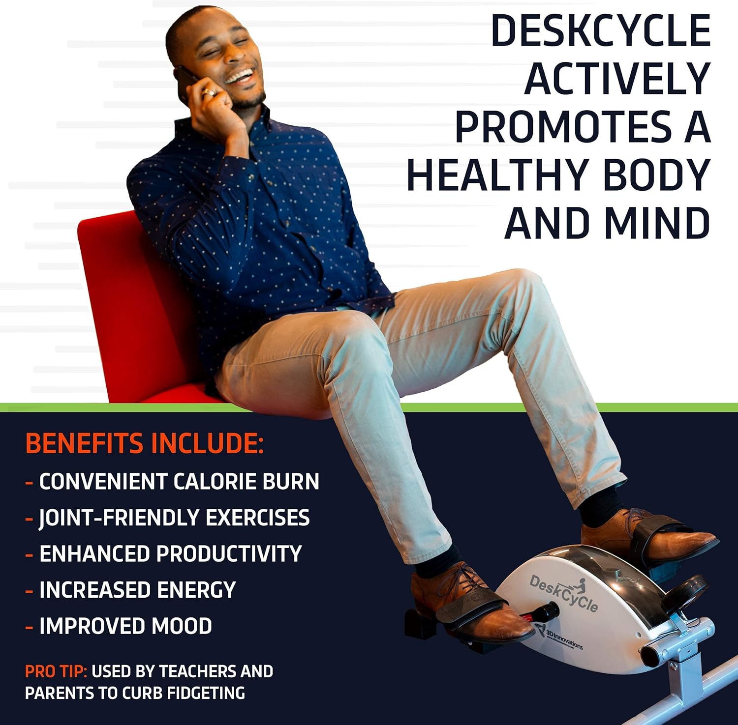 Under Desk Bike Pedal Exerciser with LCD Display O9039