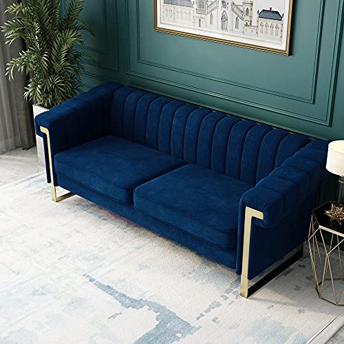 Blue Velvet 3 Seat Couch Sofa L73300