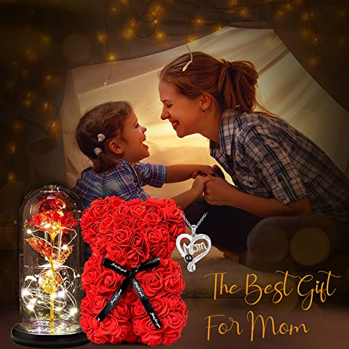 Light up Rose in Glass Dome Z95862