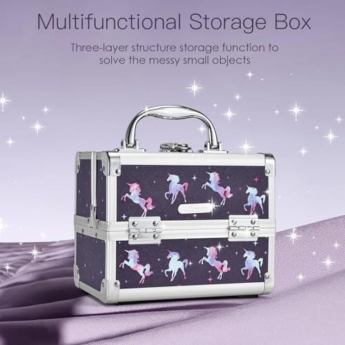 Unicorn Makeup Case with Trays & Mirror E21742